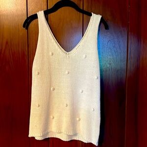 Knitted pompom tank top